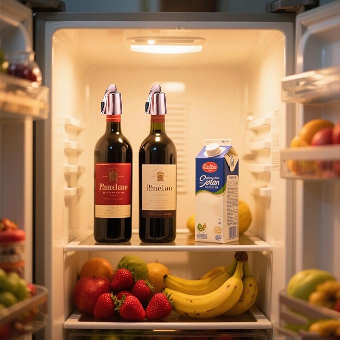 Stainless Steel Wine Bottle Stoppers with Silicone - Reusable Wine Freshness Keep,Wine Bottle Sealer Stopper, Ideal Wine Saver Accessory Gift (RoseGold2 Pack)