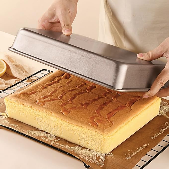 Baking Sheet Pans Brownie Pans,3 Pack Baking Pan Nonstick Cookie Sheet Brownie Cake Pan, Deep Dish, Easy Clean, Rust-Resistant, Multi-Purpose Cookie & Brownie Pan Set (8.6 x 6.6 x 1.7")