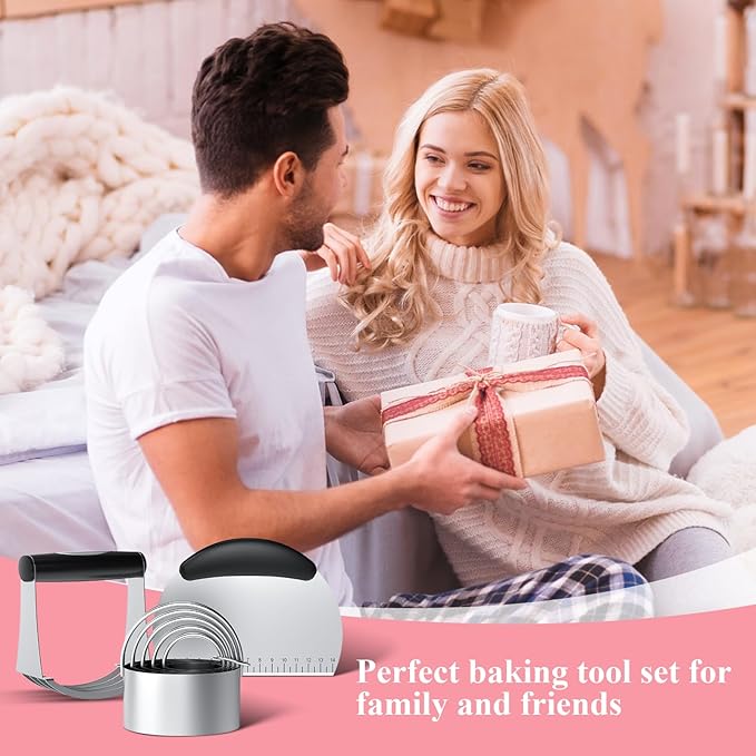 Biscuit Cutter Set, Dough Blender, Pastry Cutter, Biscuit Cutter, Dough Cutter,Pastry Cutter Set, Round Sifter,Baking Dough Tools for Cooking Cookies (3 Pcs/Set)