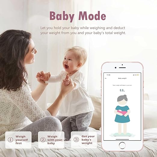 NUTRI FIT Scale for Body Weight and Fat Percentage, Digital Bathroom Smart Bluetooth Scale LED Display, 15 Body Composition Analyzer Baby Weight BMl Health Monitor Sync with App 400lbs - Black