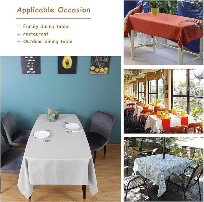 Table Cloth Rectangle Table Cover 55x71 Inches Faux Linen Wrinkle Free and Waterproof Vibrant Orange Rectangle Tablecloth for Kitchen Dining Party Buffet