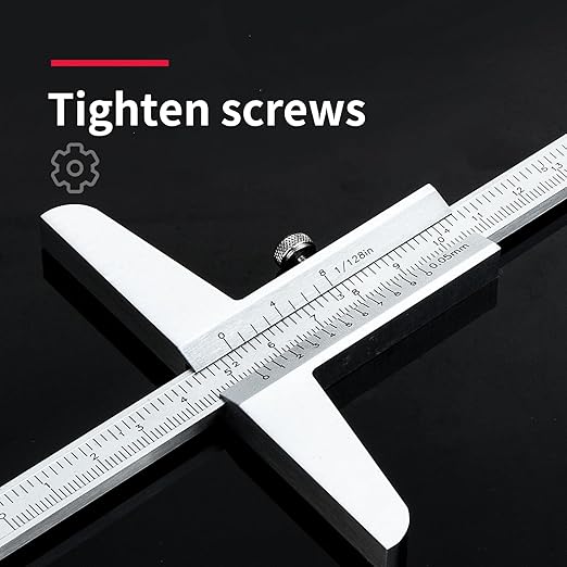 0-300mm Depth Vernier Caliper Micrometer Measuring Tool, 0.02mm Resolution,Carbonsteel Caliper Measuring Tool, DRINYOUNG (0-300/128in Depth Caliper)