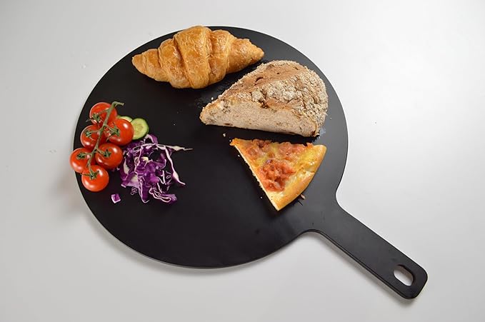 Black Pizza Board 20”X16” Round Pizza Cutting Board Pizza Serving Board For Kitchen Charcuterie Board Wood Fiber