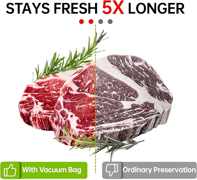 L'ELEF MISTICO Precut Vacuum Sealer Bags for Food, 100 Pint 6" x 10" BPA Free Food Saver, Vacuum Storage for Sous Vide and Freezer