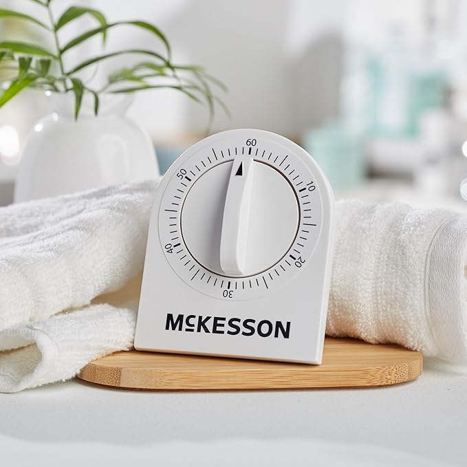 McKesson 60-Minute Wind Up Timer with Single Chime - Visual Timer for Home, Kitchen, Classroom, 1 Count