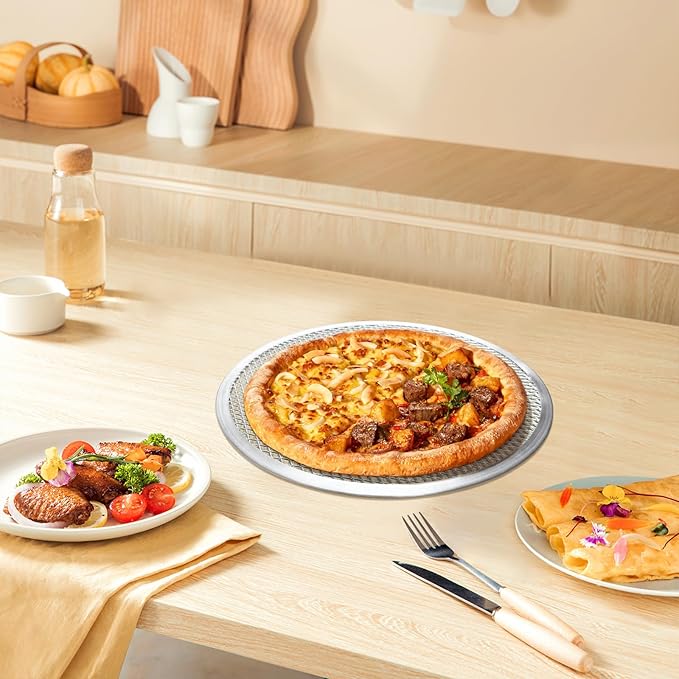 3 Pcs Pizza Screen, 12 Inch Pizza Pan for Oven, Nonstick Pizza Tray for Oven, Dishwasher Safe & Microwave Safe (12 inch)