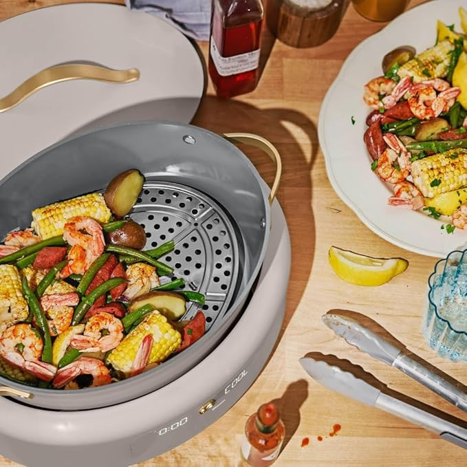 Beautiful 10-in-1 6Qt Electric Multi-Cooker with 7 Presets,Oven-Safe Pot & Lid,Sauté, Steam,Slow Cook,Slow Cooker, Simmer,Rice & More,Touch Display,Dishwasher Safe,Serves Up to 7(Porcini Taupe)