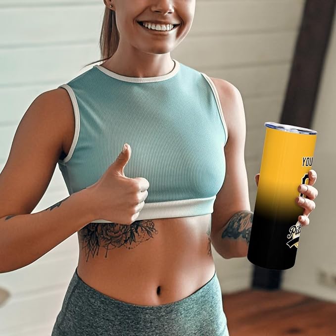 Custom Tumbler Stainless Steel Cup Personalized Baseball Vacuum Insulation Travel Mug Add Your Name Number Fans Gift for Baseball Fans