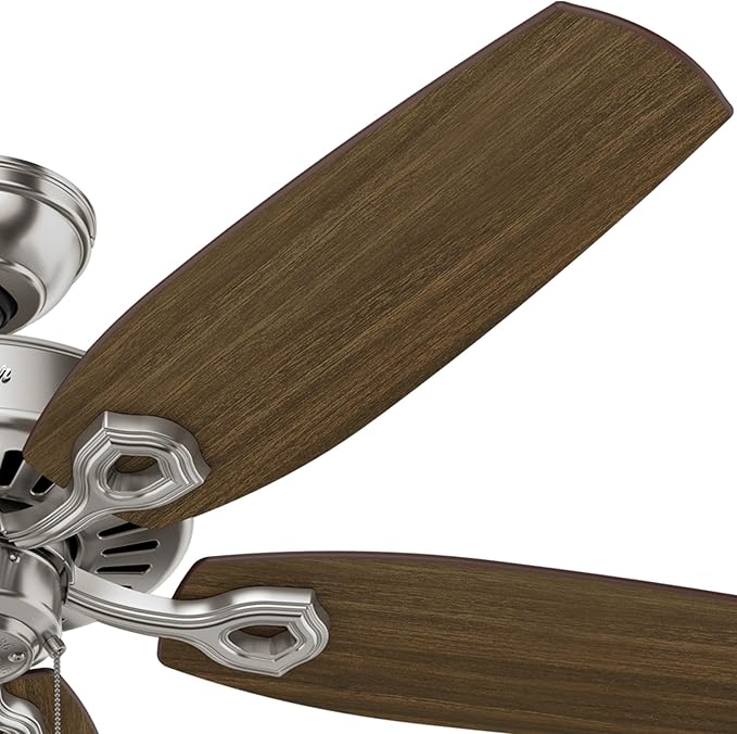 Hunter Fan Company 53241 Builder Elite Hunter Fan Indoor Ceiling Fan with Pull Chain Control, 52", Brushed Nickel Finish