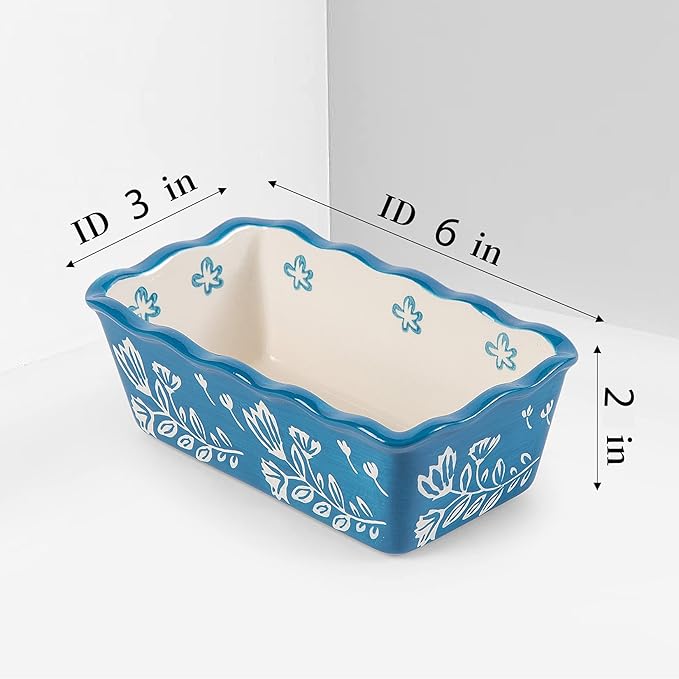 Wisenvoy Mini Loaf Pan Bread Pan Ceramic Loaf Pans for Baking Bread Mini Bread Loaf Pans 4-Pieces Bread Baking Pan