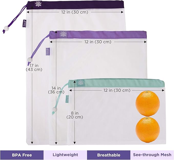 Lotus Produce Bags Reusable produce bags Eco-Friendly Mesh Produce Bags For Groceries