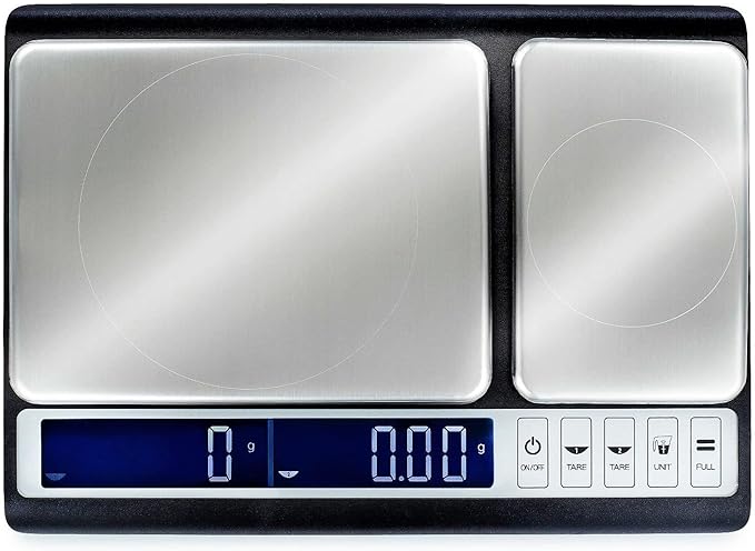 Smart Weigh Dual Platform Digital Kitchen Scale Stainless Steel Culinary Kitchen Scale 10 kilograms x 0.01 Grams High Precision Digital Food Scale Tare Function LCD w/Backlit for Baking Cooking Food
