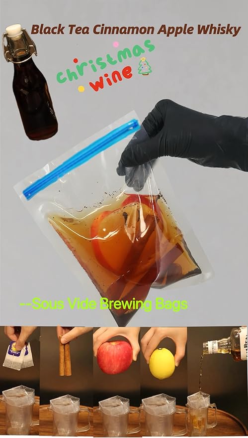 Sous Vide Bags-BPA-Free Reusable Vacuum Seal Bags for Food Storage Food Freezing safe Reseal Vacuum Storage Bag for Sous Vide Cooking-HOMYLAND 13.4 * 10.2(Large 18pcs)