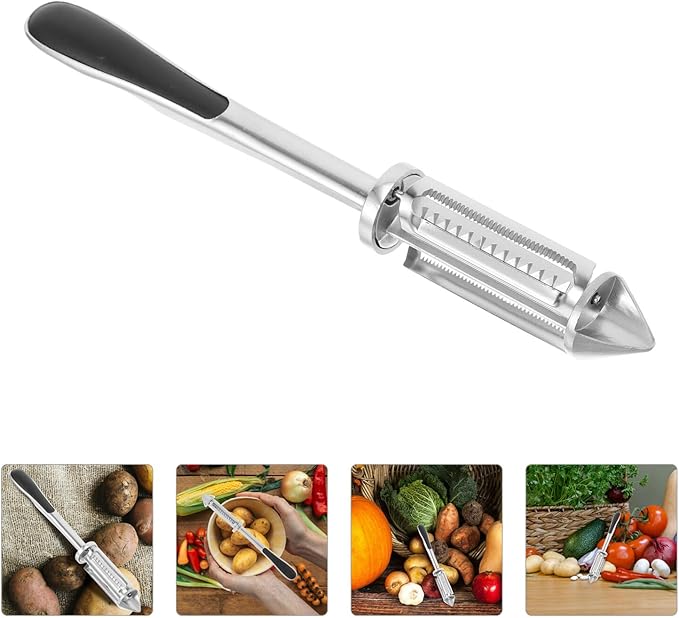 Unomor Zinc Alloy Vegetable Peeler Double-sided Dual-blade Kitchen Gadget for Efficient Peeling of Fruits Potatoes and Vegetables Multi-functional Household Tool