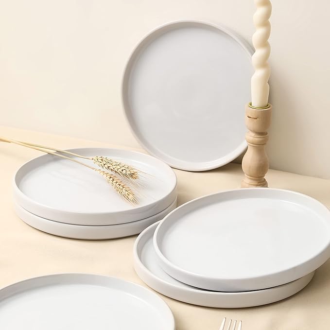 Stone Lain Celina Stoneware 32-Piece Dinnerware Set, White Glossy, Service For 8