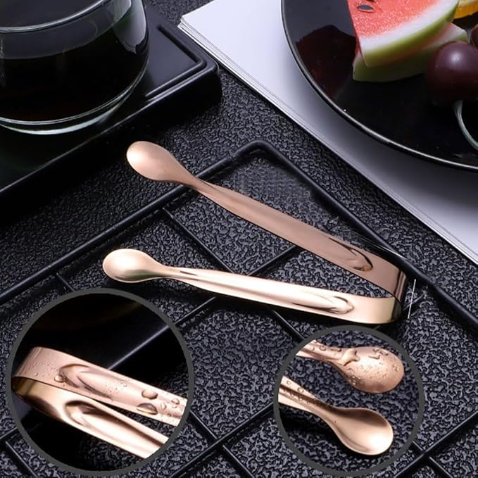 11 PCS Serving Utensils, Large Stainless Steel Spoons Forks Tongs, Pie Server, Great for Hostess Buffet Catering Banquet Party, Rose Gold