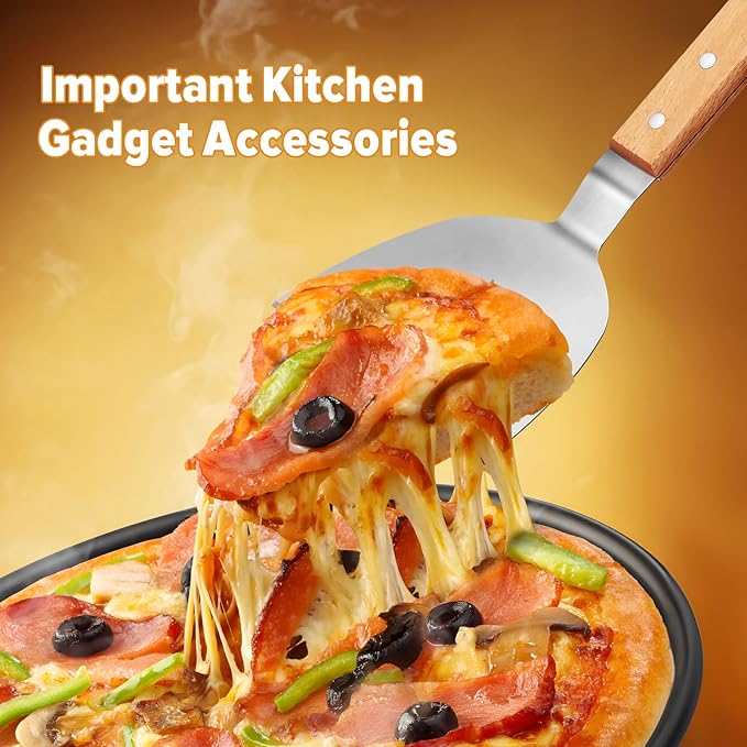 Metal Spatula Set,Fish Griddle Spatulas,Stainless Steel Spatula Turner with Wooden Handle,Small Wide Beveled Edges Spatulas Flippers for Cast Iron Skillet, Pancake, Egg, Burger, Omelet, 2 Pack