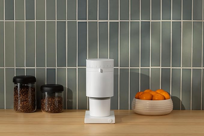 Fellow Opus Conical Burr Coffee Grinder - Espresso Grinder with 41 Settings for Espresso, Drip, French Press, & Cold Brew - Matte White