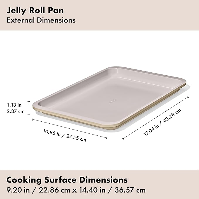 OXO Good Grips Non-Stick Pro Ceramic Coated Metal Bakeware Jelly Roll Pan – Biscuit