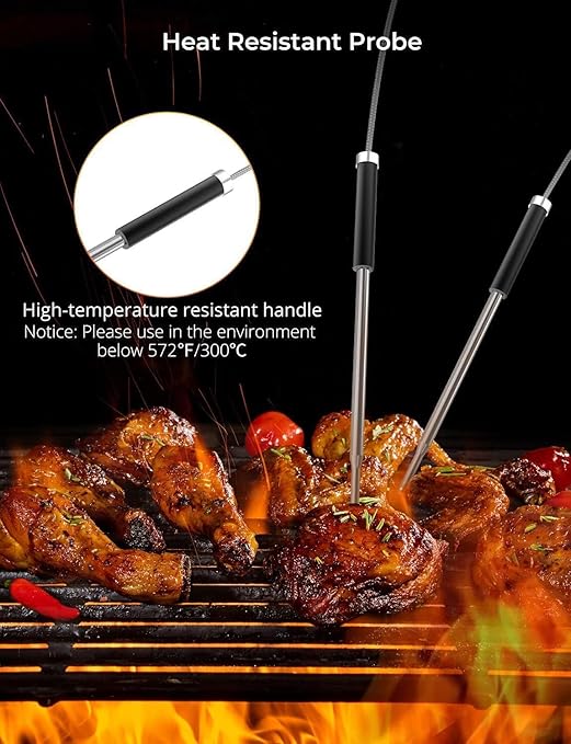 Govee Bluetooth Meat Thermometer, Digital Wireless Meat Thermometer for Smoker Oven, Smart Grill Thermometer with Dual Probes, 230ft Remote Monitor Cooking Thermometer for BBQ Kitchen Rotisserie