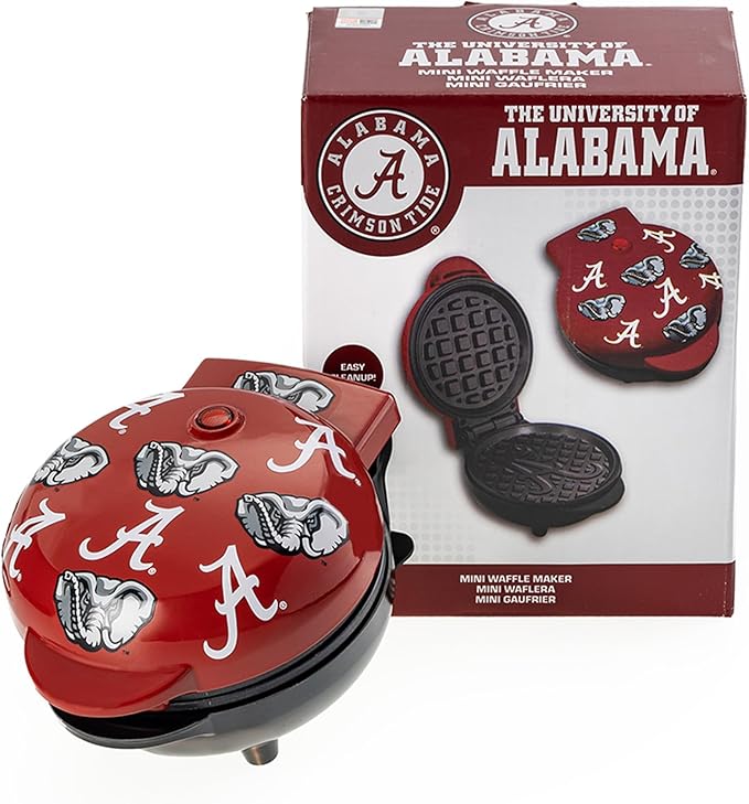 Uncanny Brands Alabama Crimson Tide Mini Waffle Maker - Small Kitchen Appliance