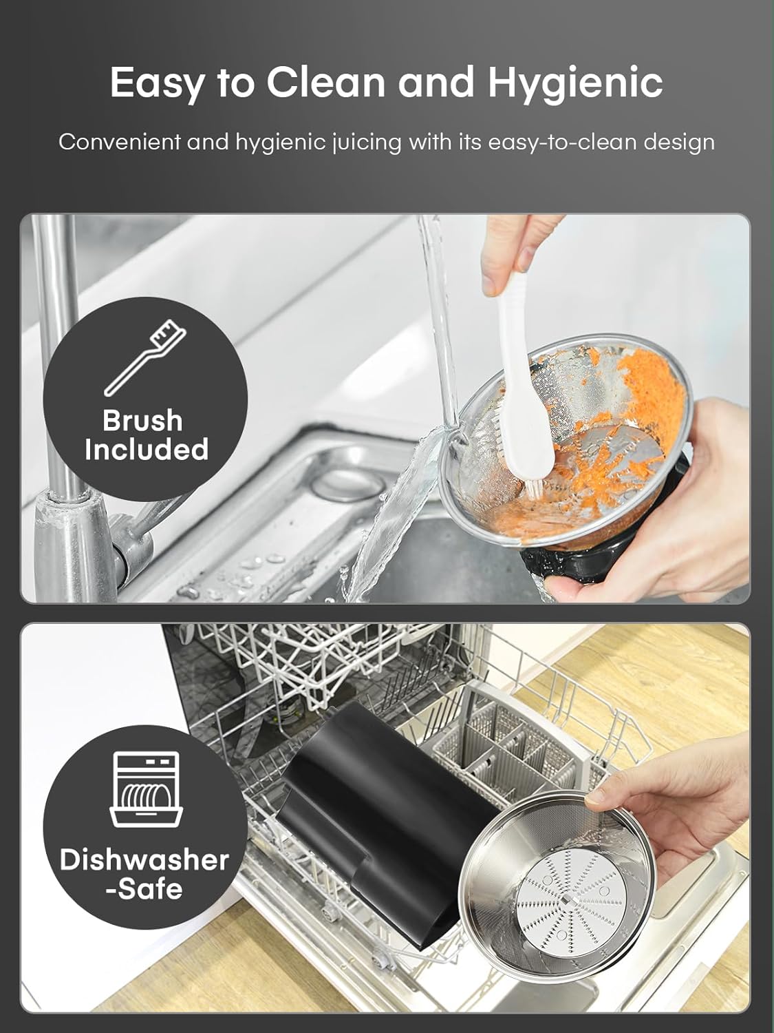 Juicer Machines, Juilist 3" Wide Mouth Juicer Extractor, for Vegetable and Fruit with 3-Speed Setting, 400W Motor, Easy to Clean, Black