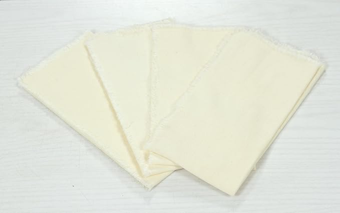 ACCENTHOME Cream Cotton Linen Napkin Set of 12 18x18 inch Dinner Napkins - Washable Soft Premium Hotel Quality Reusable Napkins Perfect Table Napkins for Family Dinners, Weddings & Everyday Use