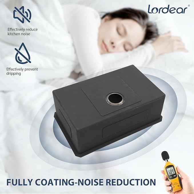 Lordear 30 Black Stainless Steel Kitchen Sink - 30x18 Inch Kitchen Sink Undermount 16 Gauge Stainless Steel Gunmetal Black Single Bowl Handmade Sinks Basin