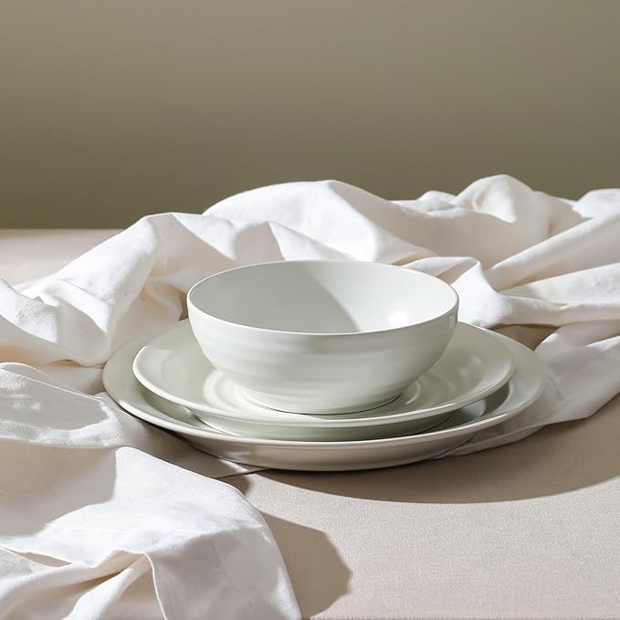 Stone Lain Orbit 12-Piece Dinnerware Set Stoneware, White