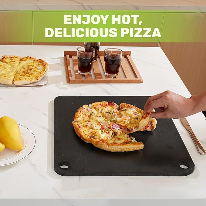 Pizza Steel, Pizza Steel for Oven - Durable Steel as Alternative to Pizza Stone - Baking’s, Steel Platform with Finger Hole for Baking Pizza and Bread