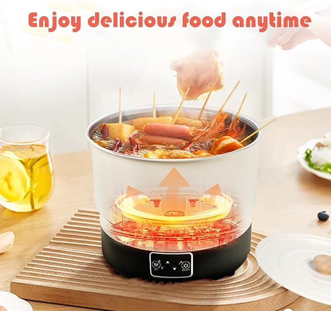 Portable Induction Cooktop with 2-Qt Pot - 650W Fast Heating, Low Noise | 7-Inch Mini Cooker for Travel, Home,Camping & RV | Flameless, Compact Space-Saving Design