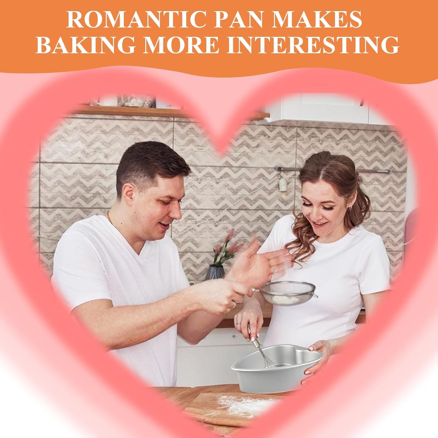 4Pcs Heart Shaped Cake Pans with Removable Bottom, 6" and 8" Aluminum Heart Cake Mold, Baking Pan Cheesecake Pan for Oven Baking Wedding Birthday Anniversary