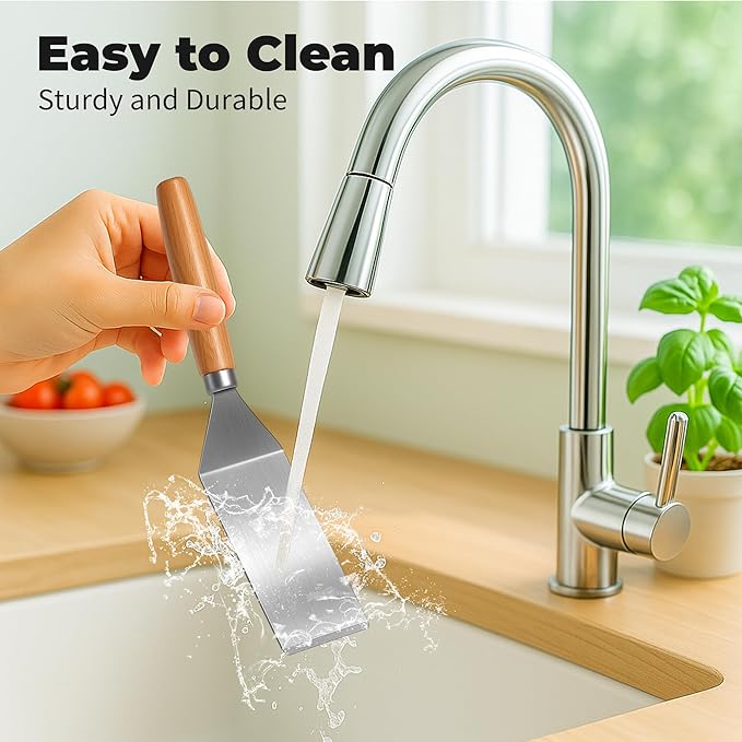 Small Spatula,Stainless Steel Spatula,Metal Spatula for Cooking with Heat Resistant Handle,Metal Spatulas for kitchen use for Pancakes、Lasagna、Brownies、Cake and Cookie (2 PCS)