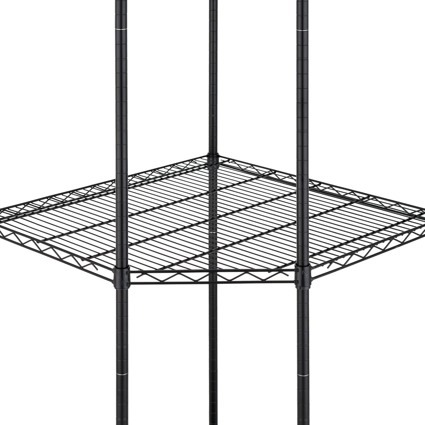 5-Tier Adjustable Wire Shelving with Wheels, Corner Wire Shelf Rack for Kitchen Organization, Garage Storage, 400 to 2000lb Capacity, NSF Certified, 27”x27 x18”x72”, Black