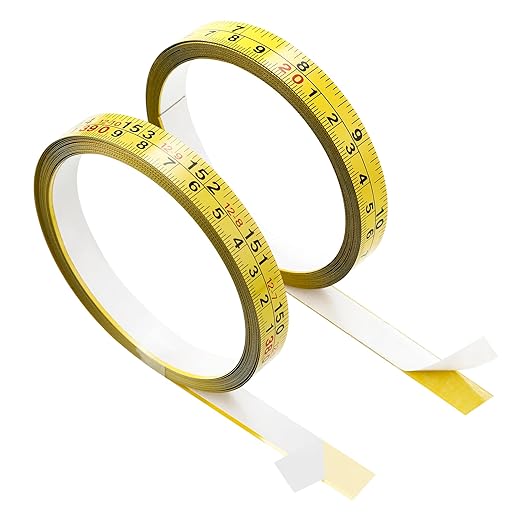 2Pcs Steel Self-Adhesive Measuring Tape, Imperial & Metric Tape Measure Sticker Ruler, Left to Right and Right to Left Stick on Tape Measure for Workbench, Woodworking, Saw & Drafting, 410cm/161Inch