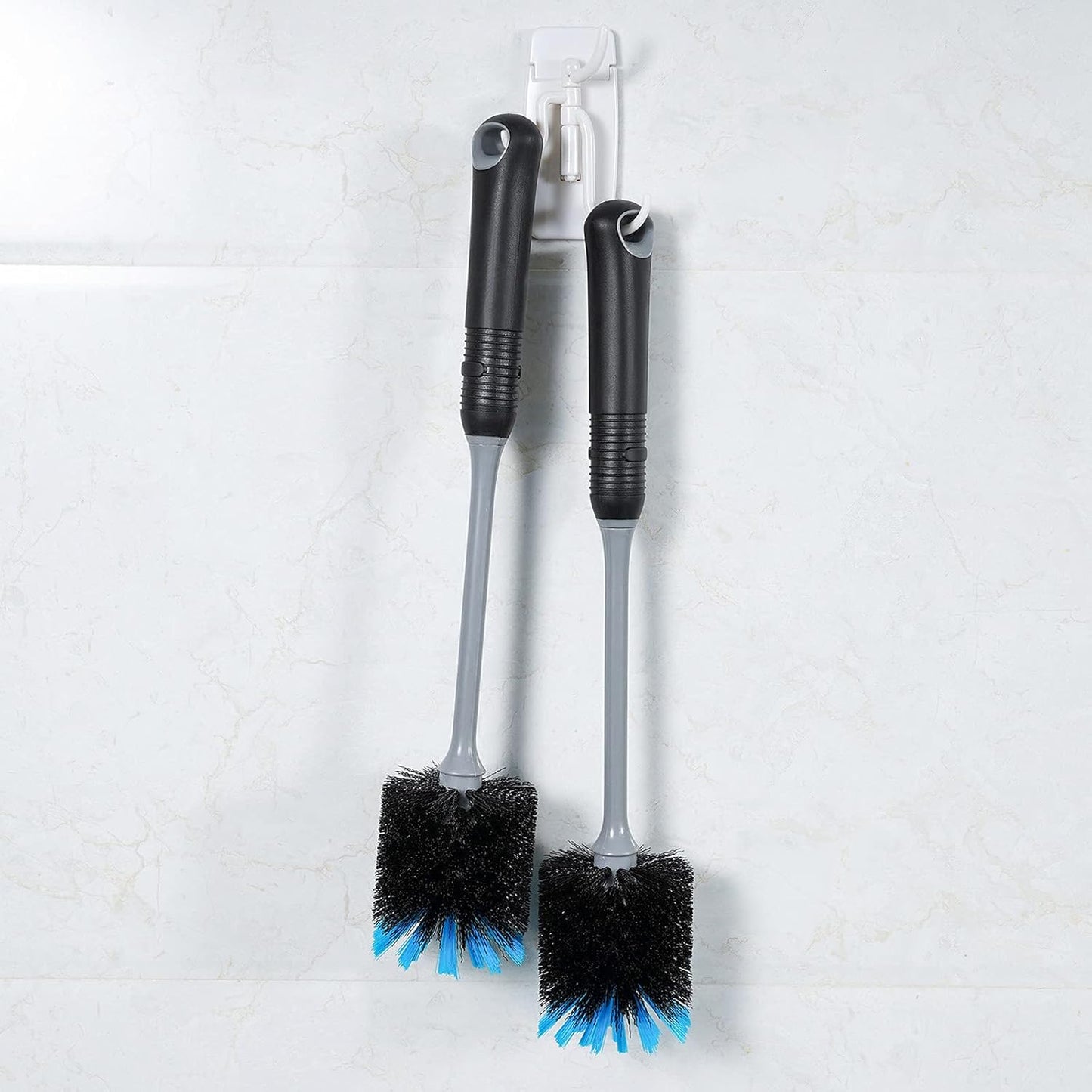 Water Bottle Cleaning Brush, Long Handle Flexible Scrub Brush for Water Bottles, Glasswares, Mugs, Flasks, Tumblers, Vases, and Kitchen Sink, 2 Pack