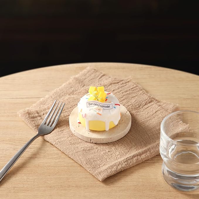 Handmade Cloth Napkins with Fringe, 100% Cotton Napkins, Delicate Handmade Linen Napkins for Dinners, Parties, Weddings and More, 17 x 17 Inch Set of 12 - Brown