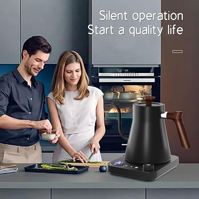 Smart Gooseneck Electric Kettle 1500W - Variable Temperature Control with LED Display, 304 Stainless Steel, 5oz Micro-Brew & 24H Keep Warm for Coffee/Tea(WGITE, US PLUG)