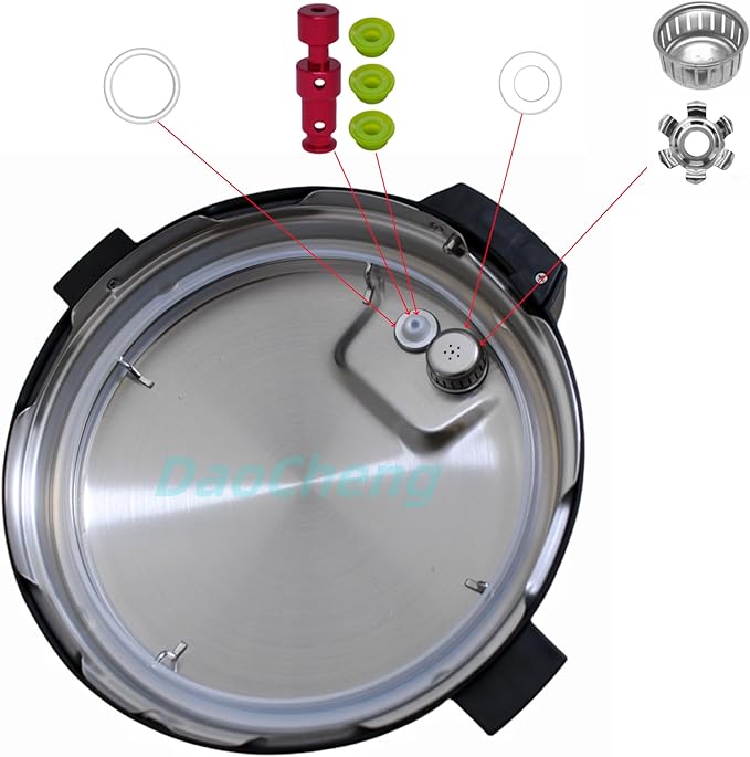 10PCS Replacement Parts for Instant Pot Pro/Pro Plus 6 QT, Duo Evo Plus 6 QT, Steam Release Handle, Sealing Ring, Float Valve W/Silicone Cap and Anti-Block Shield By Pnltae