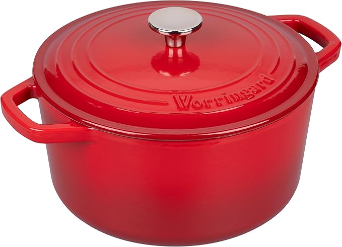 Enameled Cast Iron Dutch Oven Pot with Lid, for Bread Baking, Round Bread Oven- include Sourdough Bread Baking Supplies Set, 4.5QT, Red