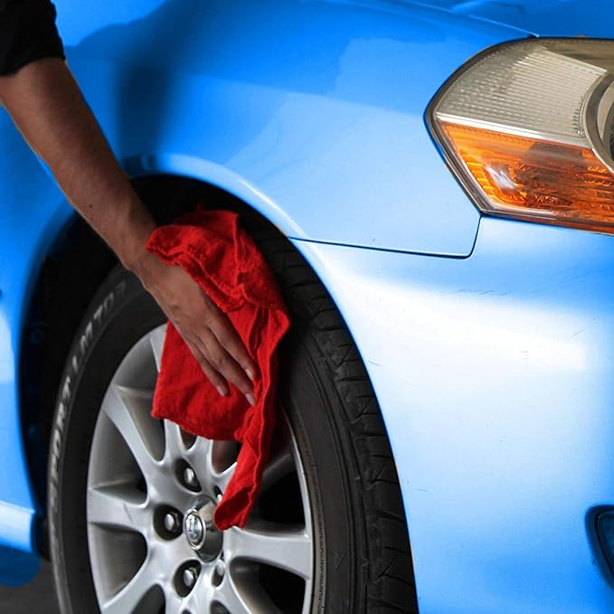 Simpli-Magic Cotton Shop Towels, Commercial Grade, Red, 145 Pack, Size: 14" x 12"