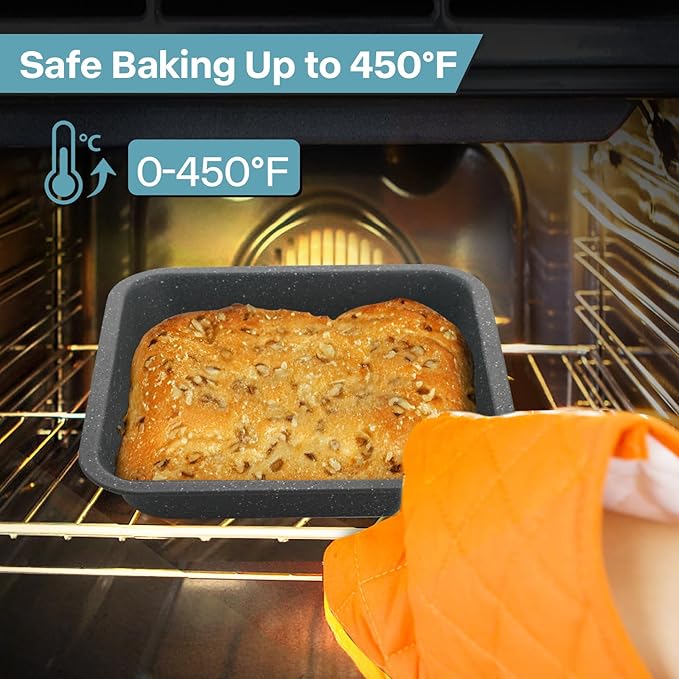 2-Pack 8x8 Baking Pan, Non-Stick 8 inch Square Paking Pan, Cornbread Square Cake Pan, Suitable for Home Kitchen Daily Baking, Wedding, Birthday Party Brownie Making, Easy Release