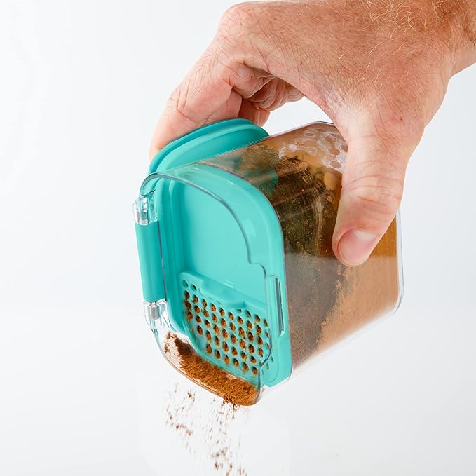 Progressive ProKeeper Baker's Airtight Kitchen Storage Canister Container Set for Flour, Sugar & More, Keeps Ingredients Fresh, with Accessories (Turquoise, 6- Piece)