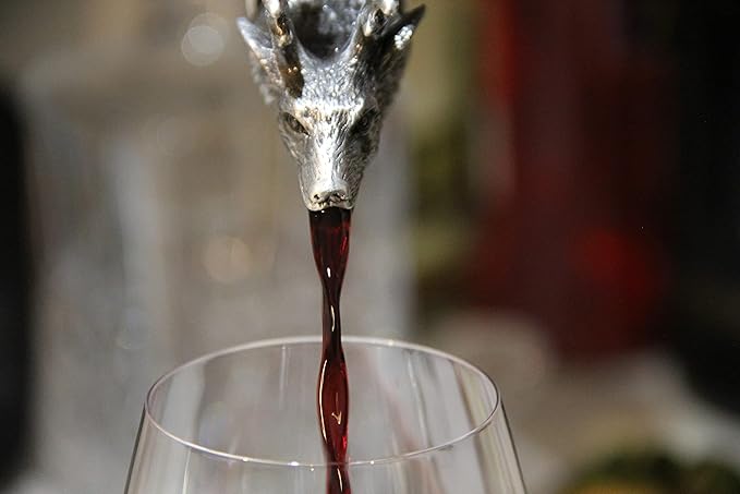 Happy Hour Majestic Stag Head Wine Pourer - Stopper, Aerator, and Perfect Pourer