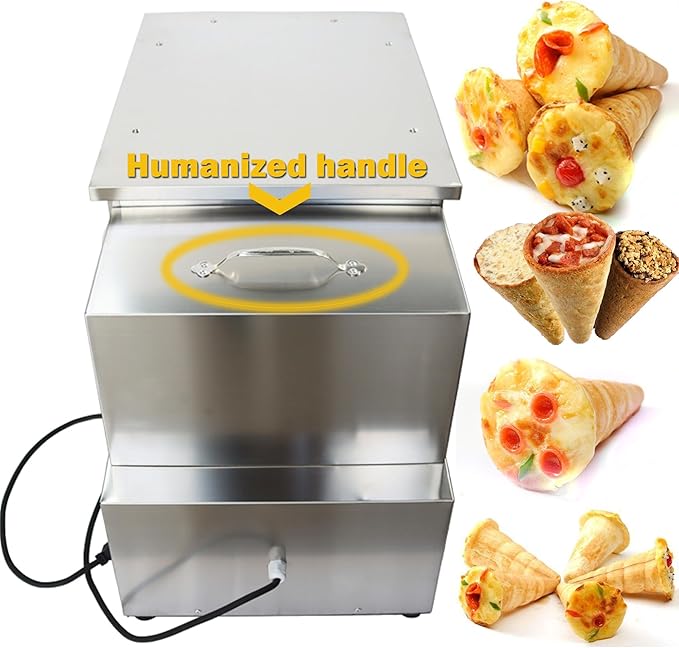 Stainless Steel Pizza Cone Oven with 12pcs Removable Bases Electric Rotational Countertop Pizza Oven 110V 2000W for Usage with Pizza Cone Making Machine