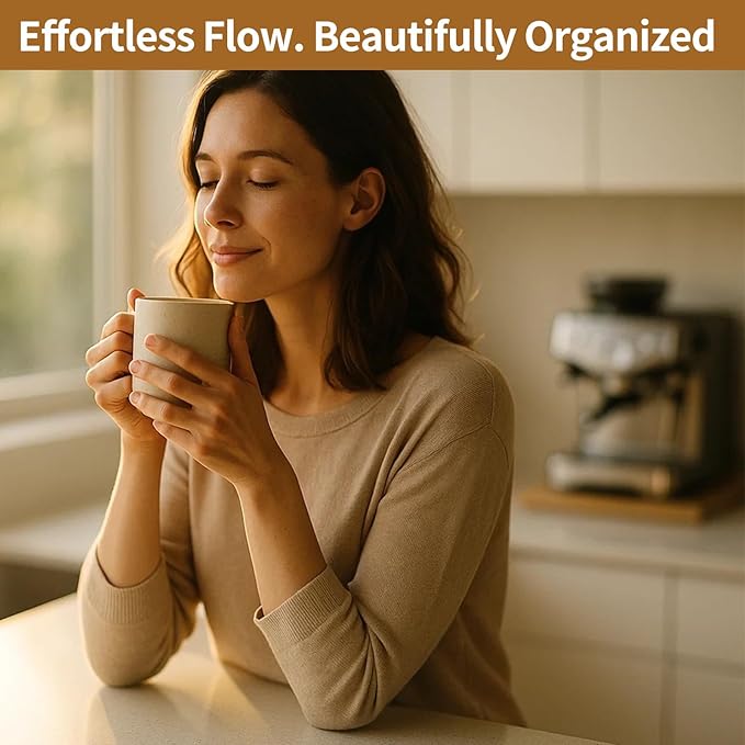 Bamboo Appliance Slider|16"D x 13"W Sliding Tray for Coffee Maker on Countertop|Heavy-Duty Coffee Pot Slider Tray & Kitchen Caddy for KitchenAid Mixer, Air Fryer