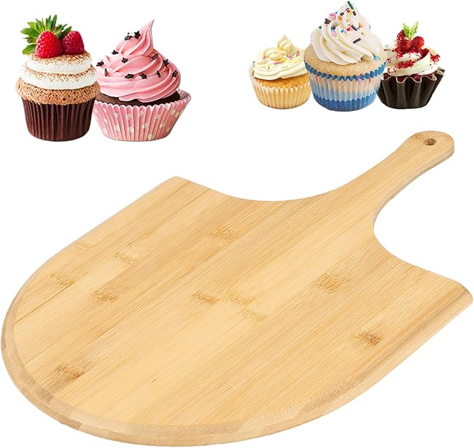 4Pack Natural Bamboo Pizza Spatula, Pizza Peel 11 Inch, Wooden Pizza Spatula Paddle Board for Home Pizza Cutting,Cheese, Bread,Fruit,Vegetable Oragaznie (4)