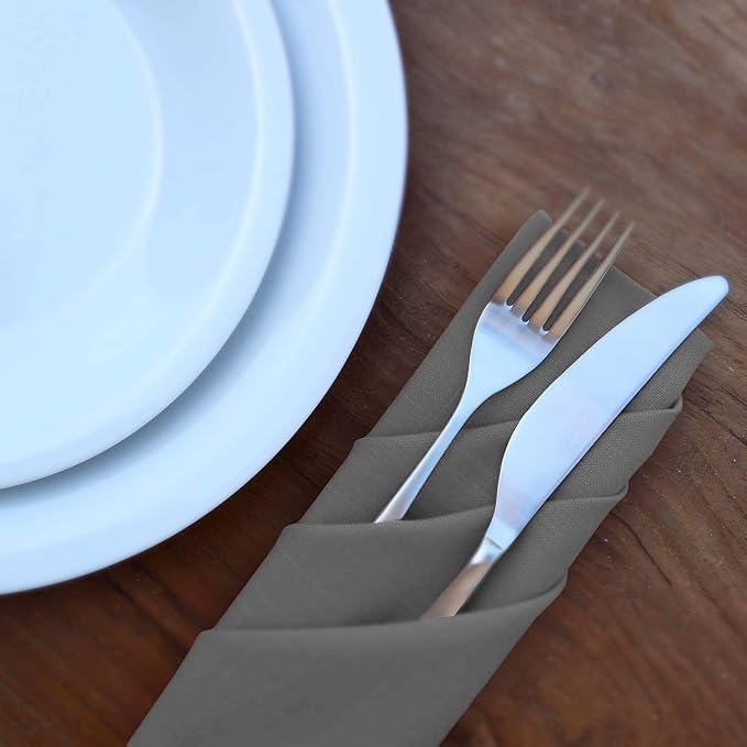 Ruvanti Cloth Napkins Set of 6, 18x18 Inches Napkins Cloth Washable, Soft, Durable, Absorbent, Cotton Blend. Table Dinner Napkins Cloth for Hotel, Lunch, Restaurant, Wedding Parties - Charcoal Grey