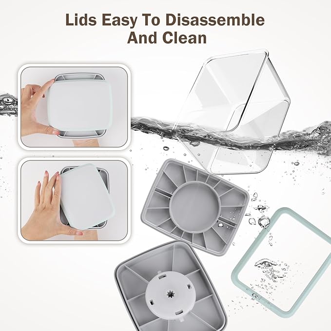 Large Pop Airtight Food Storage Containers Set with Lids, 4.2Qt Food Containers with Scoop, Kitchen Pantry Organization and Storage, BPA Free Stackable Cereal Container