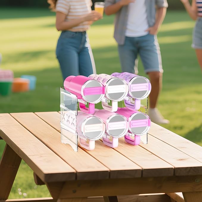 JYPS Water Bottle Tumbler Organizer,Stackable Stanley 40oz with Handle Cup Organizer, Large Water Bottle Holder Stanley Cup Accessories for Pantry Cabinet Kitchen Organizers and Storage